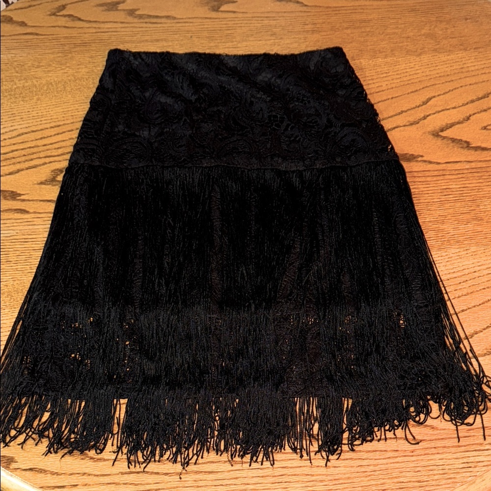 Wrangler  Black Fringe Skirt
